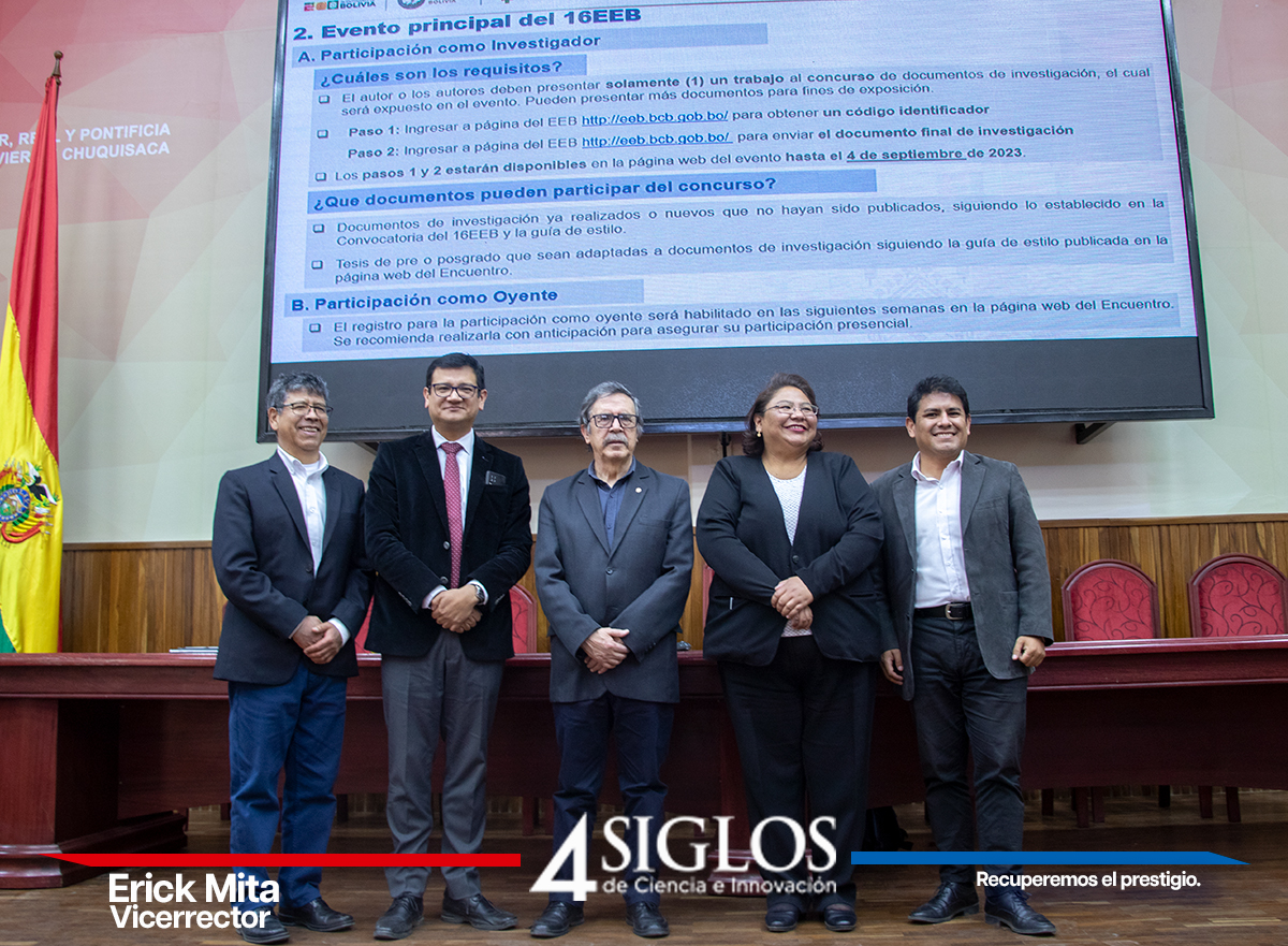 Lanzamiento del 16avo Encuentro de Economistas de Bolivia (16EEB) en la USFX