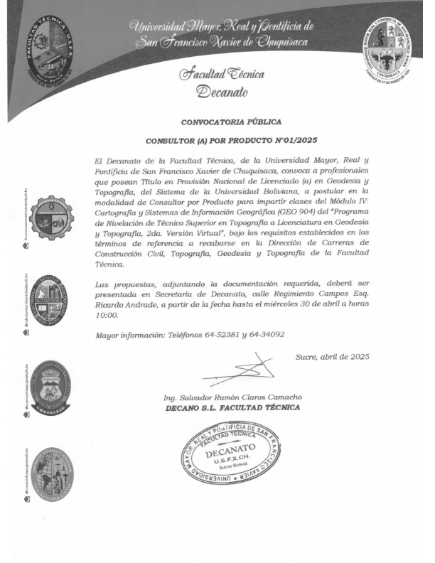 Convocatoria Facultad Técnica